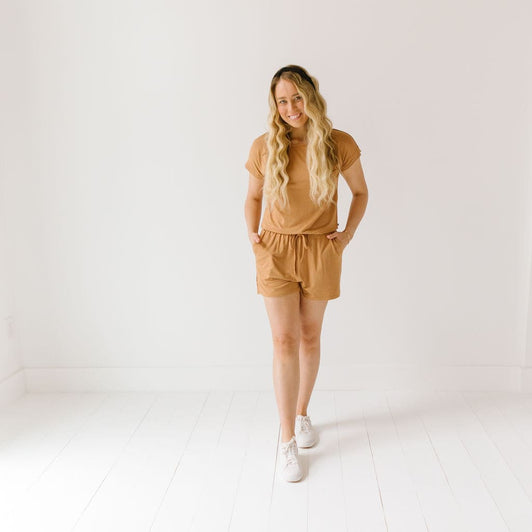 Honey Women's Short Sleeve Shortie Romper
