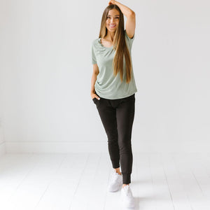 Baby Kids Bamboo Pajamas — Eucalyptus Women's T-Shirt — Image 1