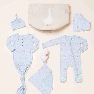 Baby Kids Bamboo Pajamas — Goose On The Loose Essential Bundle — Image 1