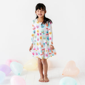 Baby Kids Bamboo Pajamas — Sweethearts® Colorful Candy Hearts Girls Dress & Shorts Set — Image 1