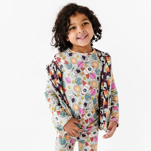 Baby Kids Bamboo Pajamas ā No Space to Go Reversible Jacket ā Image 1