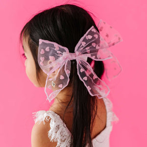 Baby Kids Bamboo Pajamas — Heart Tulle Alligator Clips — Image 1