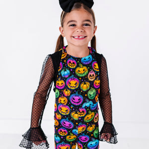 Baby Kids Bamboo Pajamas — Black Tulle Dot Layering Shirt — Image 1