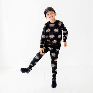 Baby Kids Bamboo Pajamas — Eye of the Tiger Jogger Set — Image 1