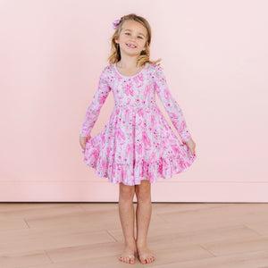 Baby Kids Bamboo Pajamas — Ballet Blooms Girls Dress & Shorts Set — Image 1