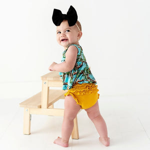 Baby Kids Bamboo Pajamas — You've Been Spotted Peplum & Bummies Set Tank Top — Image 1