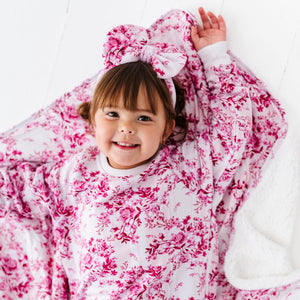 Baby Kids Bamboo Pajamas — Petally Ever After Bum Bum Blanket - Plush — Image 1