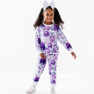 Baby Kids Bamboo Pajamas — You're Peony One For Me Jogger Set — Image 1