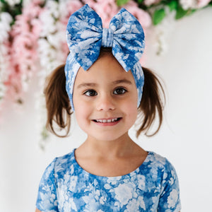 Baby Kids Bamboo Pajamas — Southern Rose Biggie Bow — Image 1