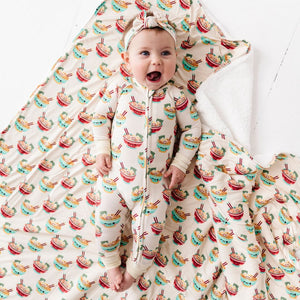 Baby Kids Bamboo Pajamas — Ramen Empire Bum Bum Blanket - Plush — Image 1