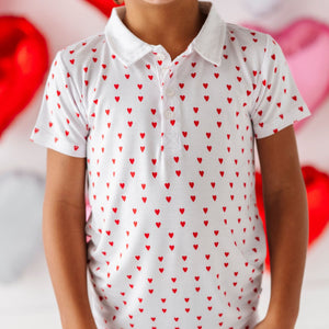 Baby Kids Bamboo Pajamas — Heart to Resist Bamboo Polo — Image 1