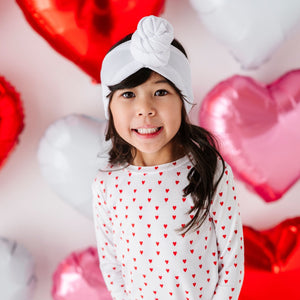 Baby Kids Bamboo Pajamas — White Top Knot — Image 1