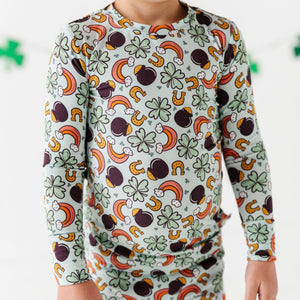 Baby Kids Bamboo Pajamas — Zero Lucks Given Two-Piece Pajama Set — Image 1