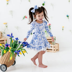 Baby Kids Bamboo Pajamas — Hoppy You're Hare Party Dress & Shorts Set — Image 1