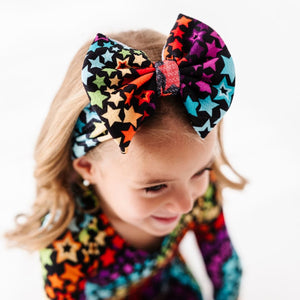 Baby Kids Bamboo Pajamas ā Seeing Stars Biggie Bow ā Image 1