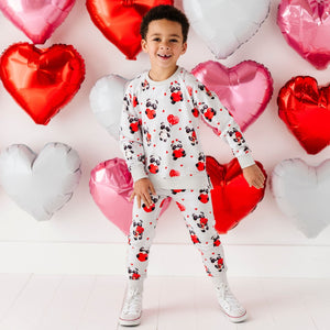 Baby Kids Bamboo Pajamas — Panda Love Jogger Set — Image 1