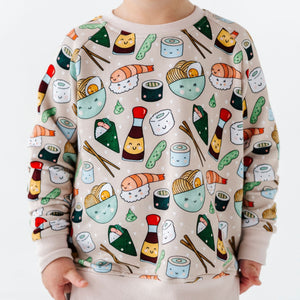 Baby Kids Bamboo Pajamas — On a Seafood Diet Crew Neck Sweatshirt — Image 1