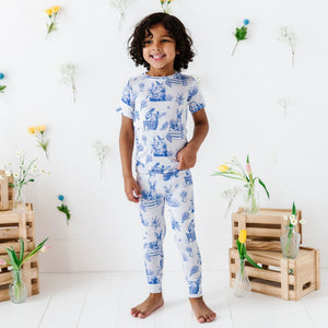 Baby Kids Bamboo Pajamas — Hoppy to See You Two-Piece Pajama Set — Image 1