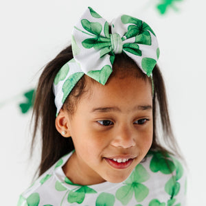 Baby Kids Bamboo Pajamas — Happy Go Lucky Biggie Bow — Image 1