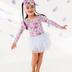 Baby Kids Bamboo Pajamas — Petal Me This Top & Tulle Skort Set — Image 1