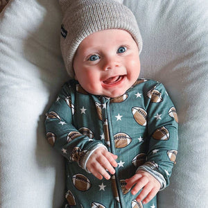 Baby Kids Bamboo Pajamas — Tight End Footie — Image 1