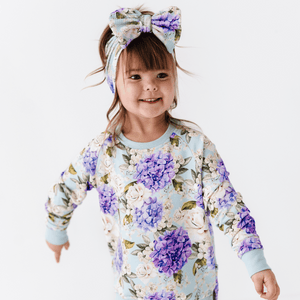 Baby Kids Bamboo Pajamas — Secret Garden Biggie Bow — Image 1