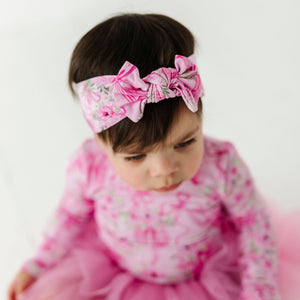 Baby Kids Bamboo Pajamas — Ballet Blooms Headwrap — Image 1