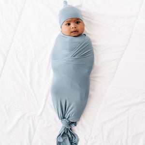 Baby Kids Bamboo Pajamas — Storm Swaddle Beanie Set — Image 1