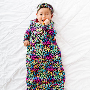 Baby Kids Bamboo Pajamas — Roarin' Rainbow Sleep Sack — Image 1