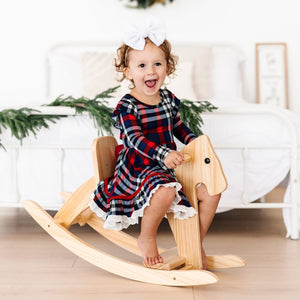 Baby Kids Bamboo Pajamas — Checkmate Girls Party Dress & Shorts Set — Image 1