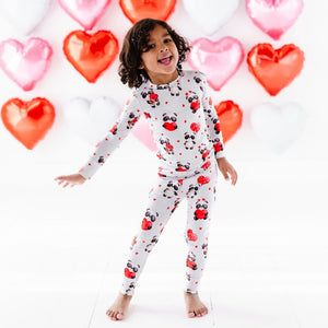 Baby Kids Bamboo Pajamas — Panda Love Two-Piece Pajama Set — Image 1