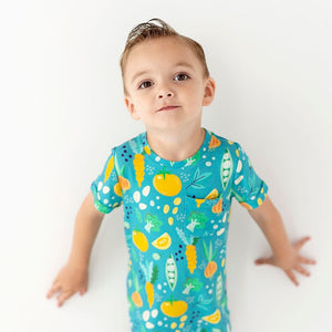 Baby Kids Bamboo Pajamas — Peas and Thank You T-shirt — Image 1