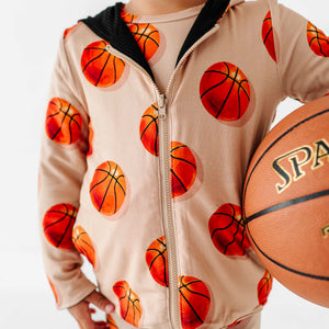 Baby Kids Bamboo Pajamas — Hoop, There It Is Reversible Jacket — Image 1