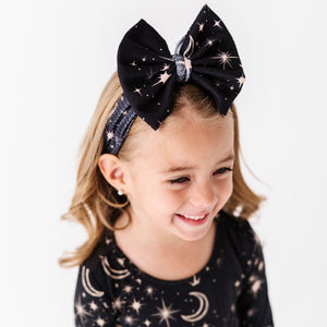Baby Kids Bamboo Pajamas — Written in the Stars Biggie Bow — Image 1