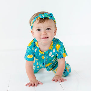 Baby Kids Bamboo Pajamas — Peas and Thank You Headwrap — Image 1
