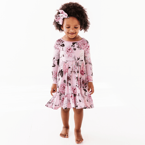 Baby Kids Bamboo Pajamas — Make Me Blush Girls Dress & Shorts Set — Image 1