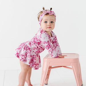 Baby Kids Bamboo Pajamas — Petally Ever After Ruffle Dress — Image 1