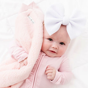 Baby Kids Bamboo Pajamas — Ballet Luxe Minky Blanket — Image 1