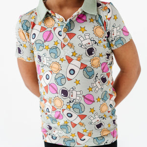 Baby Kids Bamboo Pajamas — No Space to Go Bamboo Polo — Image 1