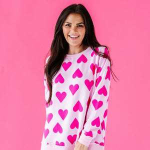 Baby Kids Bamboo Pajamas — Perfectly Pink Women's Crew Neck Sweatshirt — Image 1
