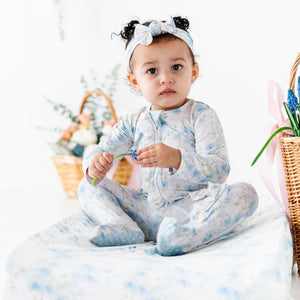 Baby Kids Bamboo Pajamas — Forget Me Not Changing Pad Cover — Image 1