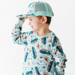 Baby Kids Bamboo Pajamas — Catch Me If You Van Crew Neck Sweatshirt — Image 1