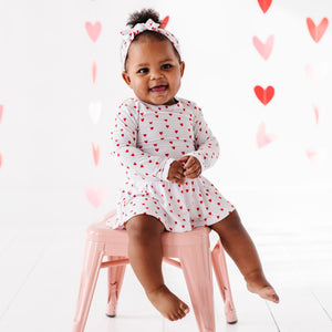 Baby Kids Bamboo Pajamas — Heart to Resist Ruffle Dress — Image 1
