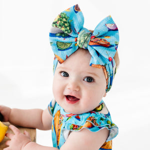 Baby Kids Bamboo Pajamas — Let's Taco-Bout It Biggie Bow — Image 1