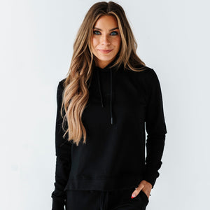 Baby Kids Bamboo Pajamas — Black Mama Hooded Sweatshirt — Image 1