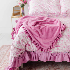 Baby Kids Bamboo Pajamas — Princess Behavior Ruffled Minky Blanket — Image 1