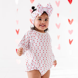 Baby Kids Bamboo Pajamas — Heart to Resist Bubble Romper — Image 1
