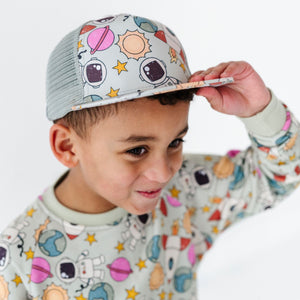 Baby Kids Bamboo Pajamas — No Space to Go Hat — Image 1