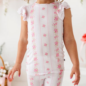 Baby Kids Bamboo Pajamas — Enchanted Floral Lane Two-Piece Pajama Set — Image 1