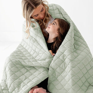 Baby Kids Bamboo Pajamas β Eucalyptus Quilted Bum Bum Blanket - Adult β Image 1